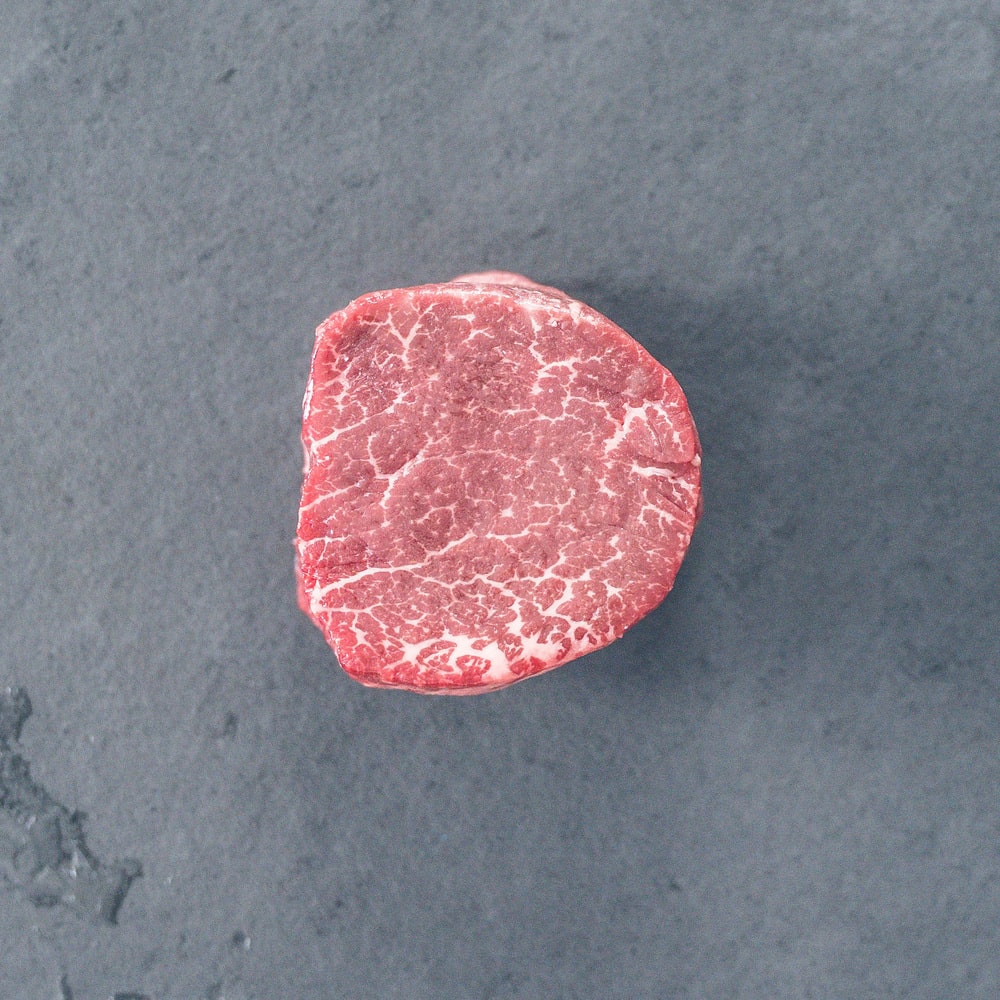 Intensely marbled filet mignon