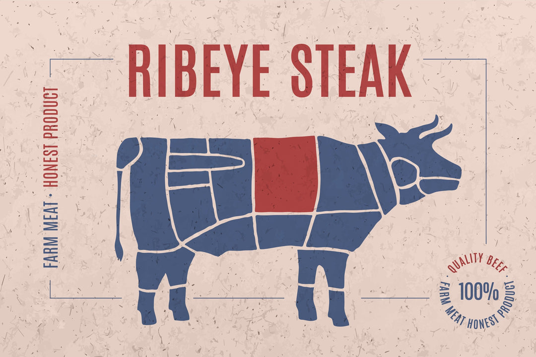Ribeye cut from a cow diagram